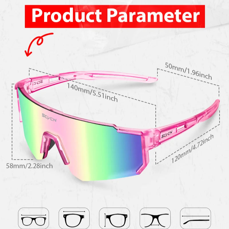 SCVCN UV400 Lightweight Sports Sunglasses for Cycling & Outdoor Activities