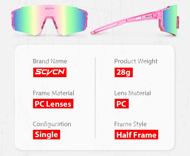 SCVCN UV400 Lightweight Sports Sunglasses for Cycling & Outdoor Activities