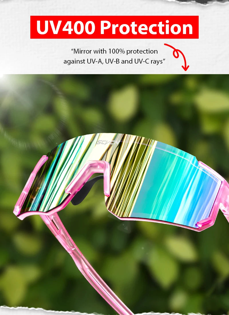 SCVCN UV400 Lightweight Sports Sunglasses for Cycling & Outdoor Activities