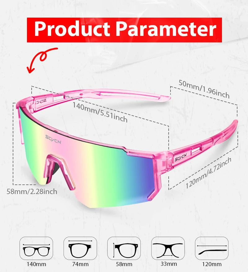 SCVCN UV400 Lightweight Sports Sunglasses for Cycling & Outdoor Activities